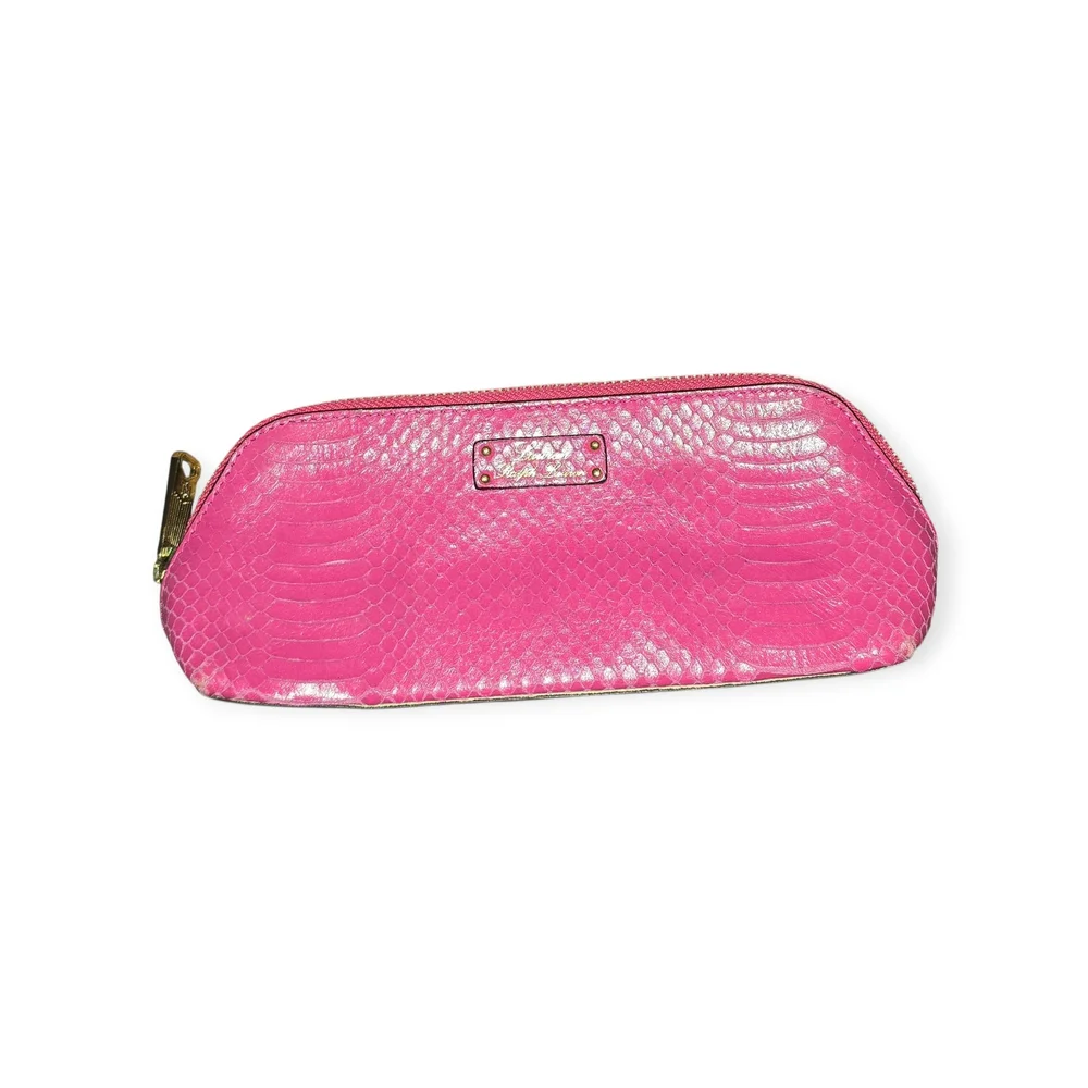 Ralph Lauren Banbury Snakeskin Pink Cosmetic Bag - Picture 2 of 7